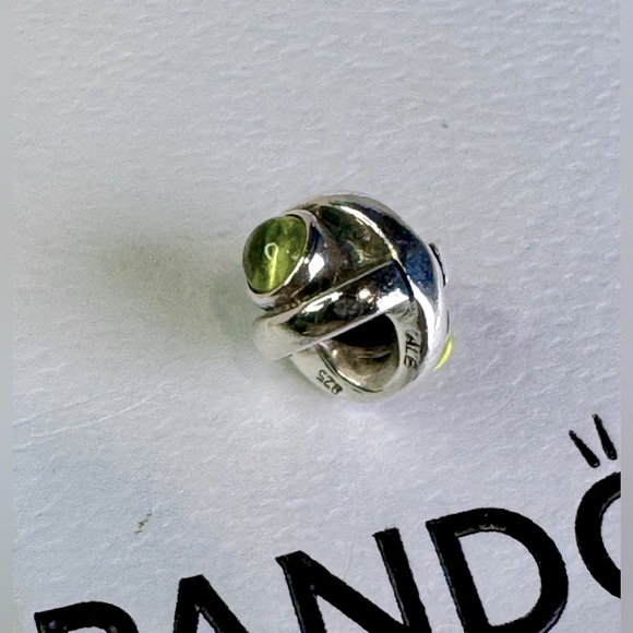 Authentic Pandora Retired Green Peridot Eye S925 Ale Sterling Silver Charm - Picture 7 of 14